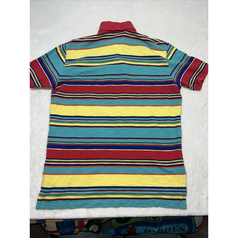 VTG 90's POLO Ralph‎ Lauren Sz LargeColor Block Vibrant Knit Polo Shirt w/ Logo